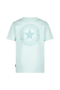 Airforce wording backprint T-shirt pastel blue