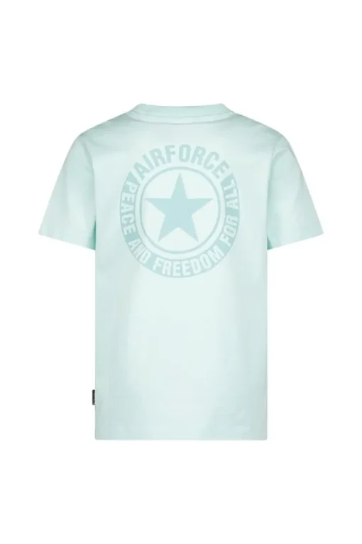 Airforce wording backprint T-shirt pastel blue