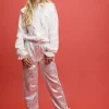 Alix metallic sweatpants zilver