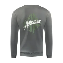 Ambique Luke backprint sweater Stone grey