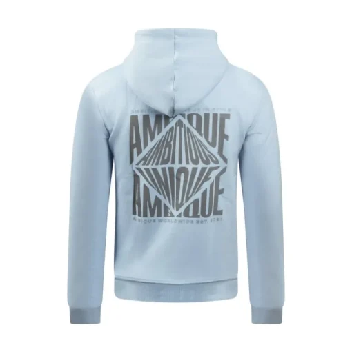 Ambique Sam backprint hoodie light blue