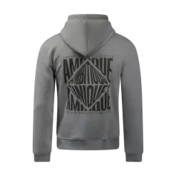 Ambique Sam backprint hoodie stone grey