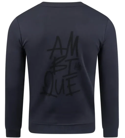 Ambique Wesly backprint sweater navy