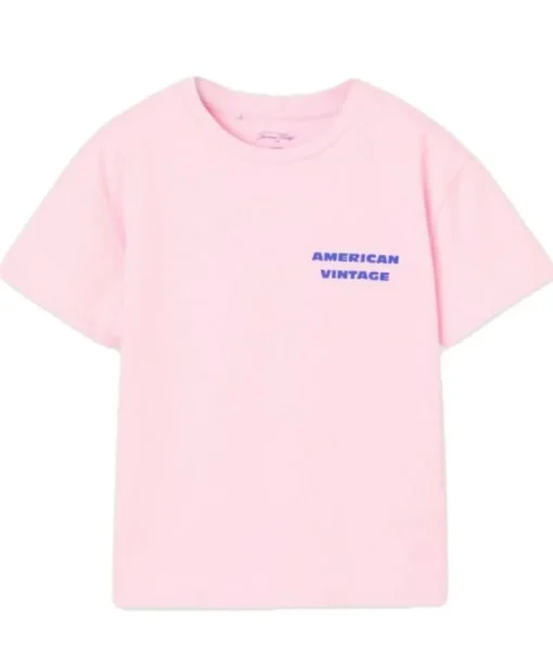 American Vintage T-shirt Fizvalley baby roze