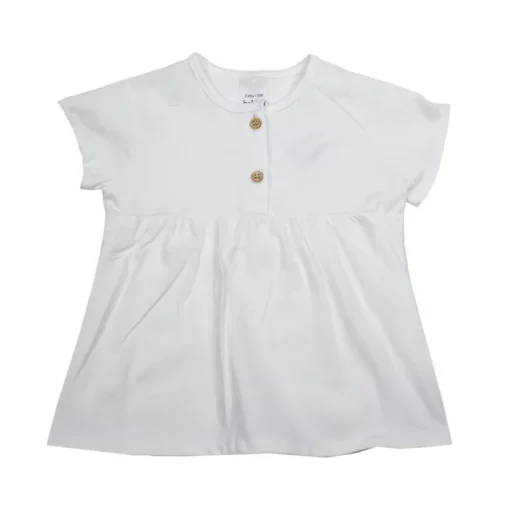 Babidu uitlopend T-shirt met knoopjes