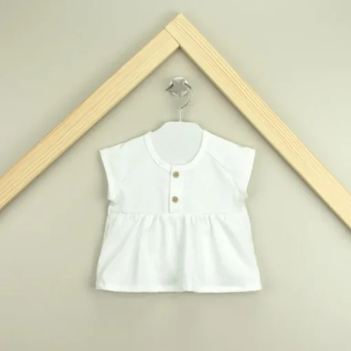 Babidu uitlopend T-shirt met knoopjes