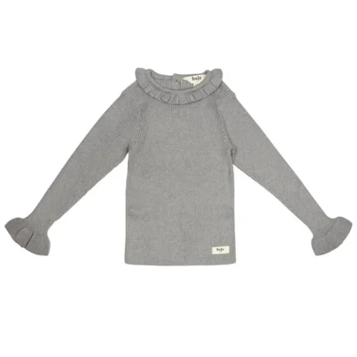 Baje Bow ribgebreid truitje lilac