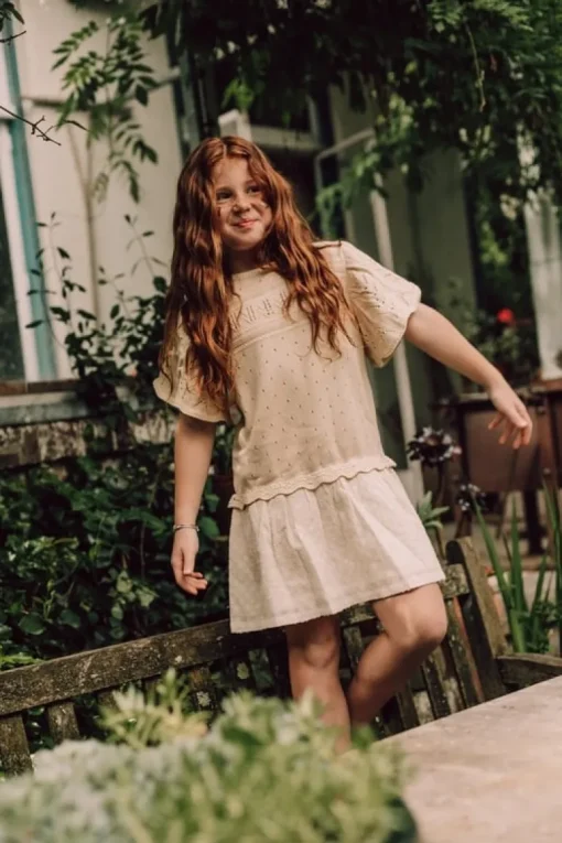 Baje Estela gecombineerde jurk creme