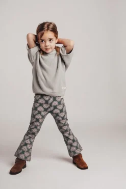 Baje flared broek print blue steel