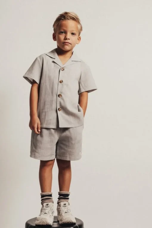 Baje korte mouwen blouse steel