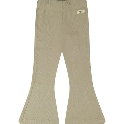 Baje rib flared broek taupe