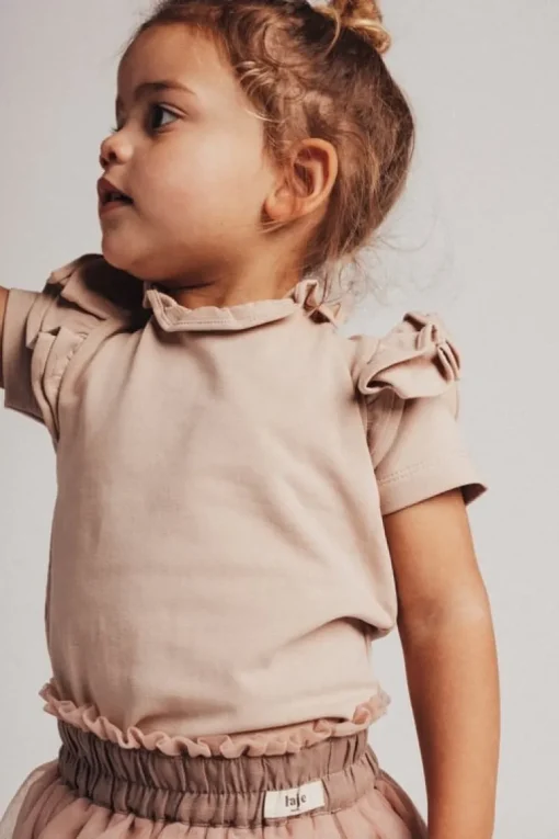 Baje ruffle T-shirt rose