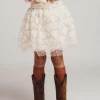 Baje tulle hartjes rok creme
