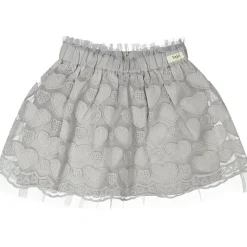 Baje tulle hartjes rok steel