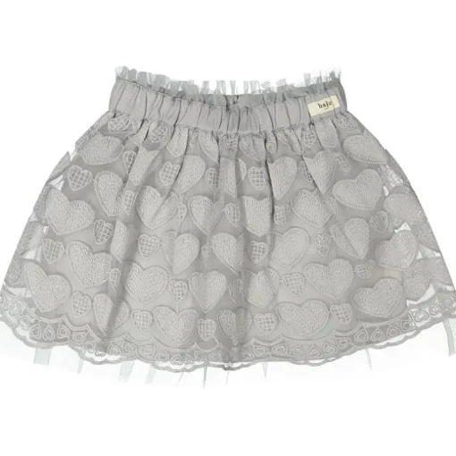Baje tulle hartjes rok steel