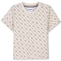 Boss baby all-over logo T-shirt beige