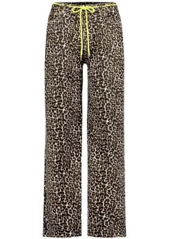 Circle of Trust wide-leg leopard jeans met strikceintuur