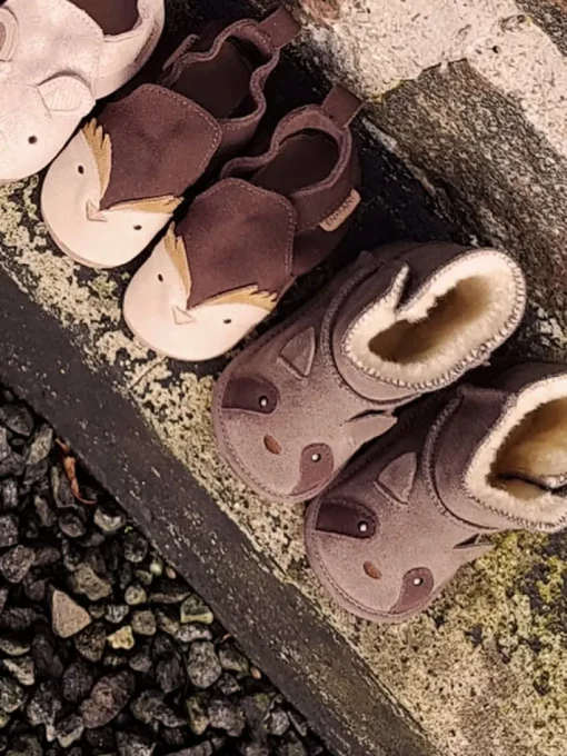 Enfant leren slofjes – Egel
