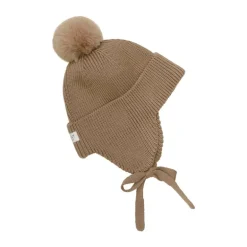 Enfant muts met oorflappen en pompom