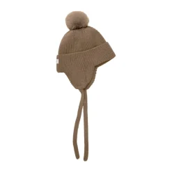 Enfant muts met oorflappen en pompom