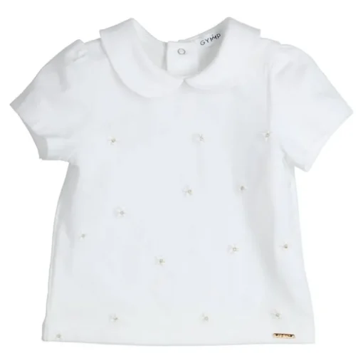 Gymp baby T-shirt kraagje en bloemen