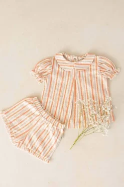 House of Jamie baby shorts gold stripes
