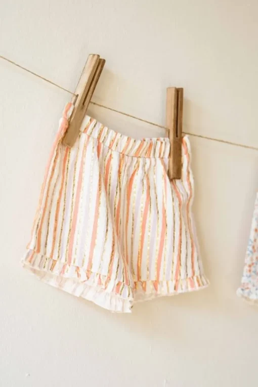 House of Jamie baby shorts gold stripes
