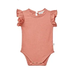 House of Jamie ruffled bodsysuit peach