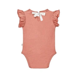 House of Jamie ruffled bodsysuit peach