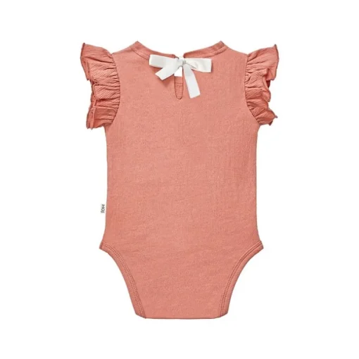 House of Jamie ruffled bodsysuit peach