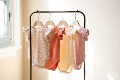 House of Jamie ruffled bodsysuit peach