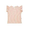 House of Jamie ruffled tee gold stripes