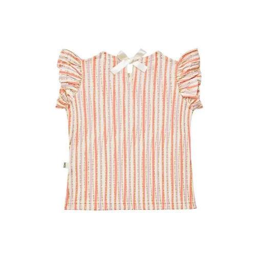 House of Jamie ruffled tee gold stripes