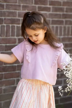 House of Jamie smocked skirt gold stripes