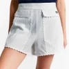 Indee short met licht gekrijte strepen
