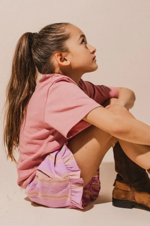 Labo Falla ruche short pink stripe