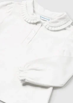 Mayoral baby longsleeve met ruche polo kraagje