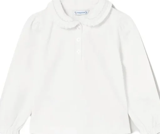 Mayoral baby longsleeve met ruche polo kraagje