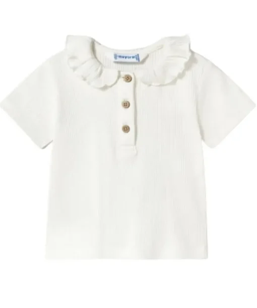 Mayoral baby rib polo met ruche kraag