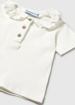 Mayoral baby rib polo met ruche kraag