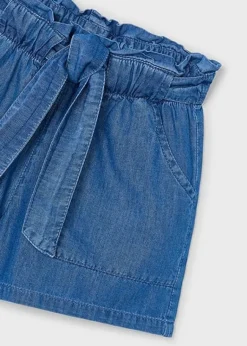 Mayoral denim short met strikcentuur