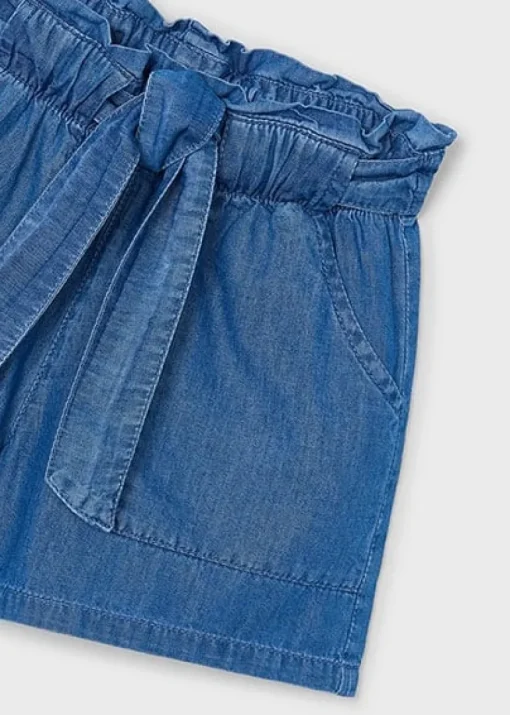 Mayoral denim short met strikcentuur