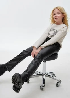 Mayoral leather look flared broek