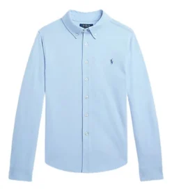 Ralph Lauren piqué overhemd lichtblauw