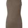 Rosemunde zijde ribtop met kant taupe