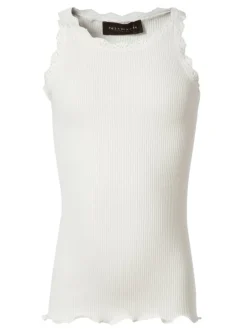 Rosemunde zijde ribtop met kant