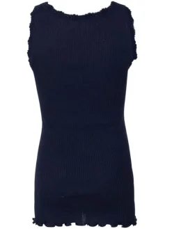 Rosemunde zijde ribtop met kant