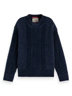 Scotch & Soda chenille gebreide kabel trui