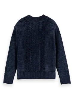 Scotch & Soda chenille gebreide kabel trui