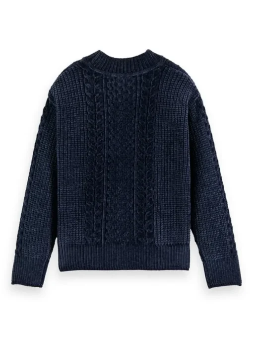 Scotch & Soda chenille gebreide kabel trui